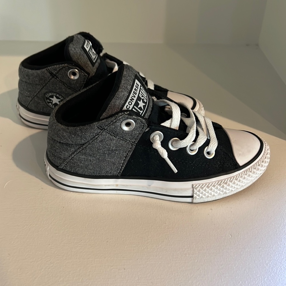 Converse high top size 12 black and gray
